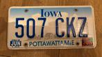 Kentekenplaat Iowa, Verzamelen, Ophalen of Verzenden, Gebruikt, Auto's