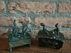 (82A) Afrika 2 bronzen kistjes met figuren, Antiek en Kunst, Verzenden