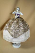 Grote antieke porseleinen halfdoll als lamp, Ophalen of Verzenden