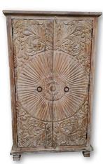 Fraaie Indiase kast Indy -Champagne wit, Nieuw, Ophalen of Verzenden, Minder dan 150 cm, 150 tot 200 cm