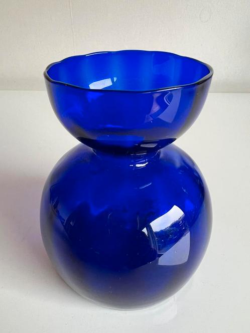 Vintage Holmegaard Bloembol Hyacinth Glas Vaas Kobaltblauw, Antiek en Kunst, Antiek | Glas en Kristal, Ophalen of Verzenden