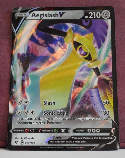 Aegislash V 126-185 Vived Voltage Pokémon Kaart, Hobby en Vrije tijd, Verzamelkaartspellen | Pokémon, Nieuw, Losse kaart, Verzenden
