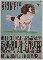 Springer Spaniel hond eigenschappen reclamebord van metaal, Info@deconoord.nl, Deco Noord, Nieuw, Ophalen of Verzenden