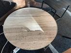 Nieuwe beige marmeren bijzettafel tafel - 80cm, Huis en Inrichting, Ophalen, Overige materialen, Rond, Nieuw