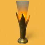 Italiaanse palm lamp murano Maison Jansen style, Vintage Hollywood Regency, Messing Murano glas, Minder dan 50 cm, Doorwerth