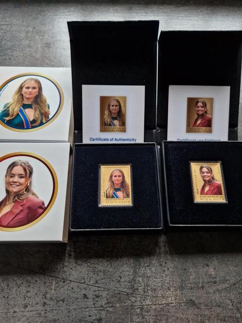 2x gouden postzegels amalia 21 jaar & prinses Ariane 18 jaar, Postzegels en Munten, Postzegels | Nederland, Postfris, Na 1940