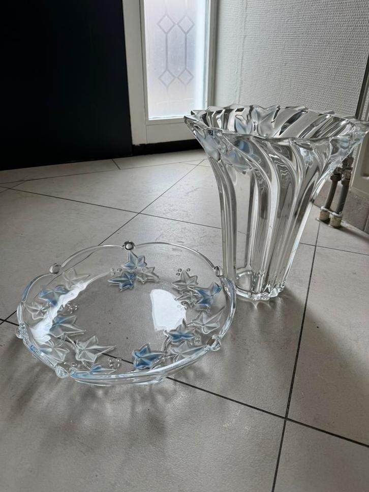kristallen vaas en bord, Antiek en Kunst, Antiek | Glas en Kristal, Ophalen