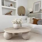 Salontafel Travertin 100 x 33 als nieuw, Ophalen, 100 tot 150 cm, Rond, 50 tot 100 cm