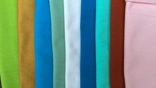 9 strookjes unie tricot, Hobby en Vrije tijd, Stoffen en Lappen, Nieuw, Katoen, 120 cm of meer, 30 tot 200 cm, Ophalen of Verzenden