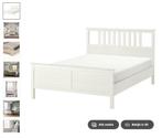 zwart IKEA Hemnes twee persoons bed met lattenbodem, Huis en Inrichting, Slaapkamer | Bedden, Ophalen, Zwart, Tweepersoons, 140 cm