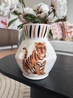 &Klevering tijger vaas, Huis en Inrichting, Woonaccessoires | Vazen, Ophalen, Wit, Aardewerk of Porselein, Zo goed als nieuw
