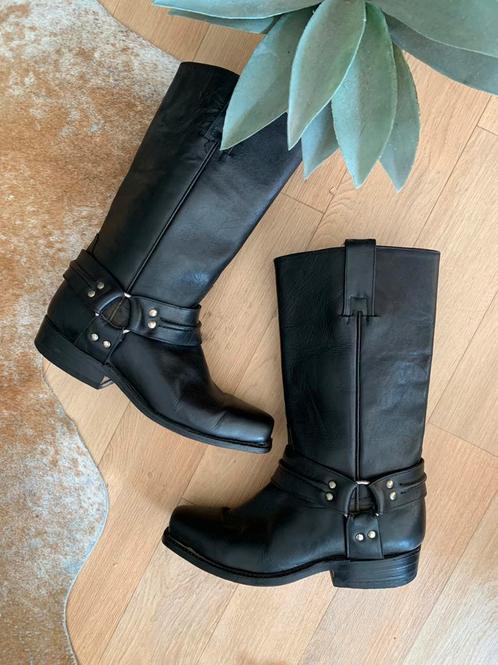 Montana bikerboots 38 39 western boots bohemian laarzen, Kleding | Dames, Schoenen, Zo goed als nieuw, Hoge laarzen, Zwart, Ophalen of Verzenden