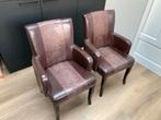 Gratis af te halen: 2 stoelen, Huis en Inrichting, Fauteuils, Ophalen, Gebruikt, Minder dan 75 cm, Leer