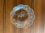 Vintage/antiek bloemen schaaltje glas sieradenschaaltje, Ophalen of Verzenden