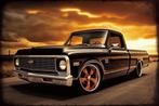 Wandbord, pick-up truck, metaal, deco, Ophalen of Verzenden, Nieuw