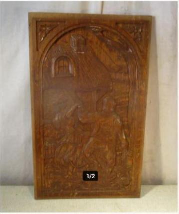 Mooi Houtsnijwerk - Dansend Koppel - 54x32 beschikbaar voor biedingen