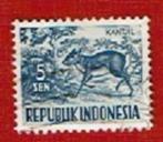 Fauna - Kantjil - Indonesie - 5 sen - gebr, Ophalen of Verzenden, Dier of Natuur, Gestempeld