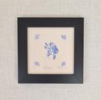 Print ets, Delfts Blauwe Tegel Papegaai, Zwarte lijst 10x10, Huis en Inrichting, Minder dan 50 cm, Oorspronkelijke maker, Nieuw