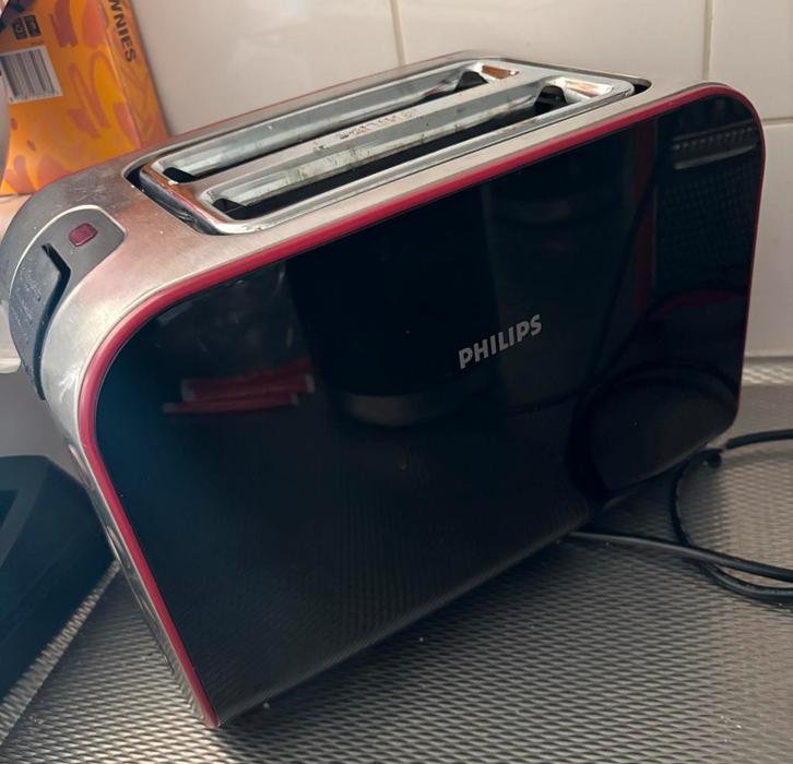 Philips Broodrooster HD2686. Zwart, Witgoed en Apparatuur, Broodroosters, Gebruikt, Uitneembare kruimellade, Ophalen of Verzenden