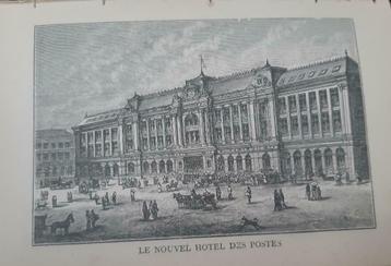 24 / Brussel Le Nouvel Hotel des Posted houtgravure uit 1892 beschikbaar voor biedingen