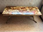 Antieke salontafel met onyx blad en verguld onderstel, Ophalen of Verzenden
