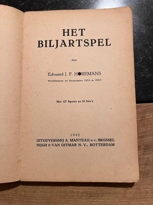 Het biljartspel - Edouard J.F. Horemans *1942*, Boeken, Sportboeken, Gelezen, Overige sporten, Ophalen of Verzenden