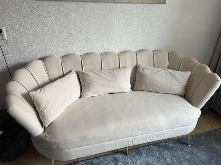 Bank schelp, Huis en Inrichting, Banken | Sofa's en Chaises Longues, Zo goed als nieuw, Tweepersoons, 75 tot 100 cm, Stof, Ophalen of Verzenden