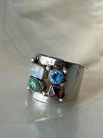 Mooie zilveren ring met edelsteentjes, Sieraden, Tassen en Uiterlijk, Antieke sieraden, Ophalen of Verzenden, Zilver, Ring, Met edelsteen