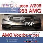 W205 C63 AMG Voorbumper compleet origineel Mercedes C Klasse, Gebruikt, Voor, Mercedes-Benz, Ophalen of Verzenden