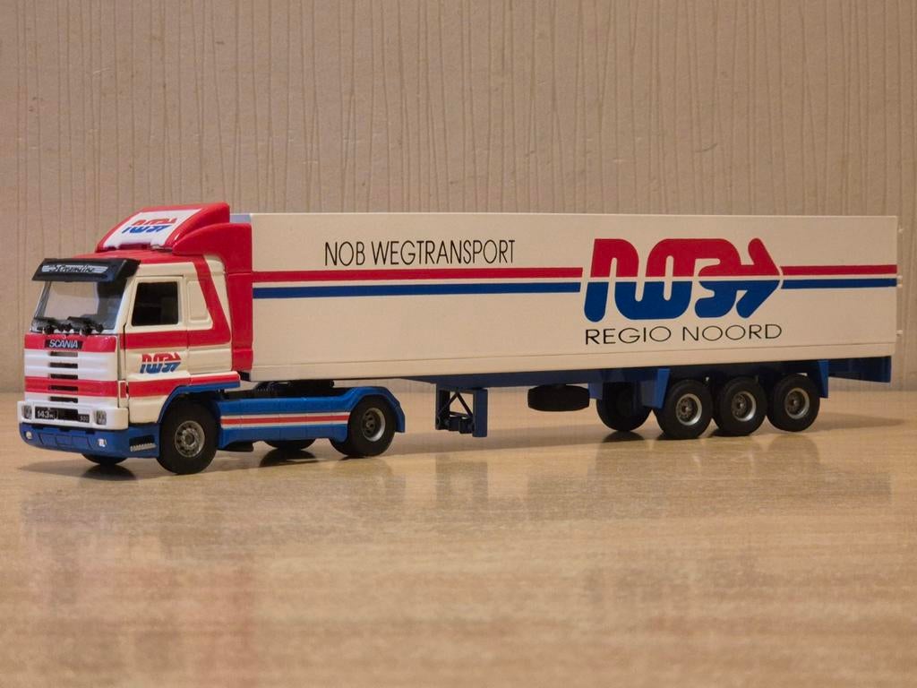 Tekno | Scania 143m Streamline | NOB wegtransport, Hobby en Vrije tijd, Modelauto's | 1:50, Zo goed als nieuw, Bus of Vrachtwagen