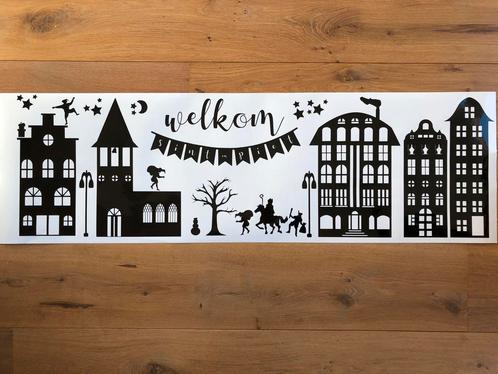 Herbruikbare raamsticker sinterklaas huisjes, Diversen, Sinterklaas, Nieuw, Ophalen of Verzenden