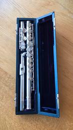 Mooi verzilverde Hernals dwarsfluit, Muziek en Instrumenten, Ophalen of Verzenden, Gebruikt, Dwarsfluit, Met koffer of tas