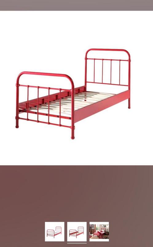 Rood spijlen bed 90x200, Kinderen en Baby's, Kinderkamer | Bedden, Matras, Ophalen