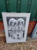 Escher Belvedere lithografie in lijst, Huis en Inrichting, Ophalen, Minder dan 50 cm, Gebruikt, Schilderij