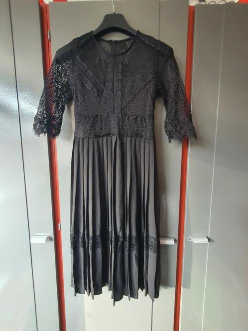 Zwarte Halflange Mouwen Jurk met Kant – Maat S –, Kleding | Dames, Jurken, Maat 36 (S), Zwart, Ophalen of Verzenden