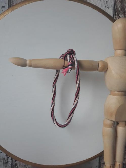 Geknoopt enkelbandje in de kleuren zwart, grijs, wit, roze, Sieraden, Tassen en Uiterlijk, Enkelbandjes en Enkelkettinkjes, Nieuw
