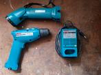 Makita accuboor, lamp en oplader (zonder staafaccu!), Doe-het-zelf en Verbouw, Gereedschap | Boormachines, Ophalen, Gebruikt