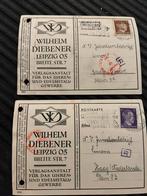 2 Oude briefkaarten Duits Wilhelm Diebener met Hitler postze, Verzamelen, Ophalen of Verzenden, Duitsland