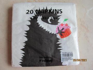 NIEUW 18 x TIGER griezel feest MONSTER papieren SERVETTEN beschikbaar voor biedingen