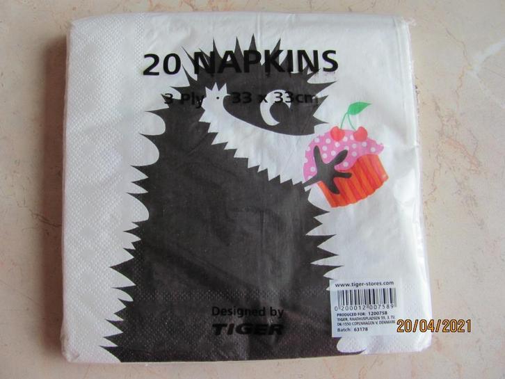 NIEUW 18 x TIGER griezel feest MONSTER papieren SERVETTEN, Hobby en Vrije tijd, Feestartikelen, Nieuw, Versiering, Halloween of Griezel