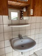 Wasbak kraan plankje en spiegel, Gebruikt, Minder dan 100 cm, Wasbak of Wastafel, 25 tot 50 cm