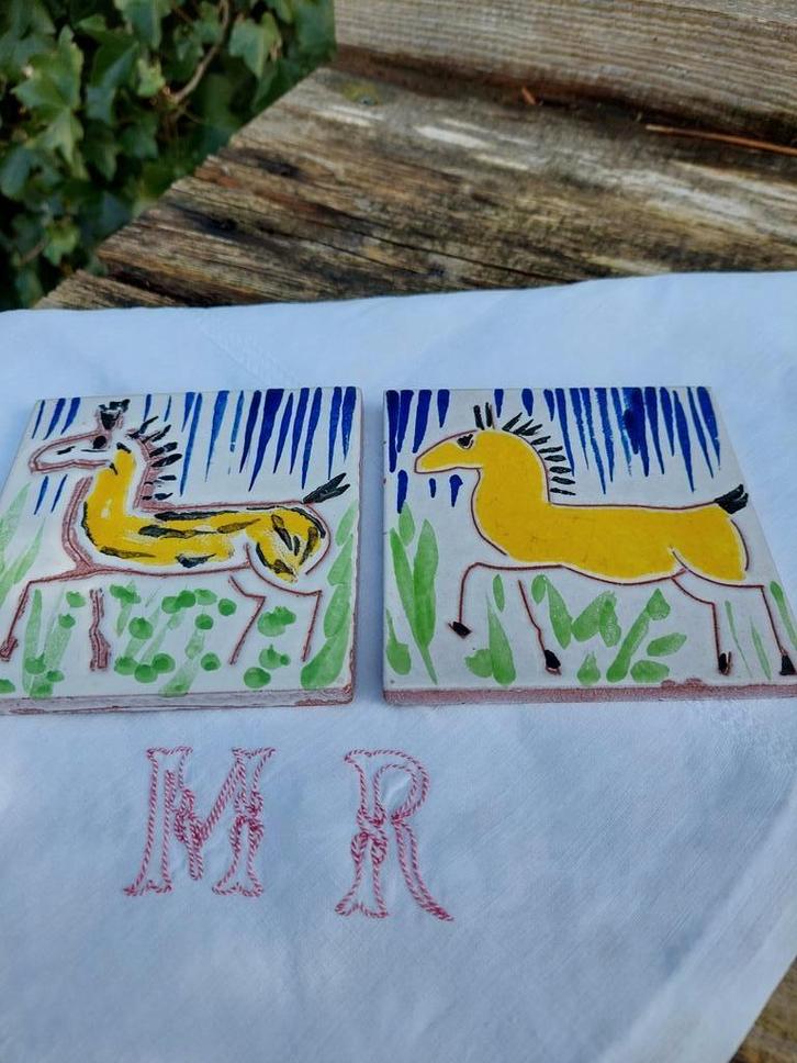 Handbeschildere tegeltjes - 10 x 10 cm, Huis en Inrichting, Woonaccessoires | Overige, Zo goed als nieuw, Ophalen of Verzenden