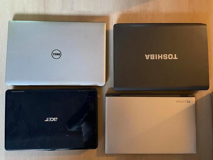 4x Laptops Toshiba Acer Dell, Computers en Software, Windows Laptops, Niet werkend, 15 inch, HDD, Onbekend, 4 GB, Qwerty, Ophalen of Verzenden