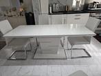 Moderne witte eettafel met 6 stoelen, Huis en Inrichting, Complete eetkamers, Ophalen of Verzenden, Zo goed als nieuw, Modern