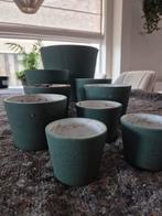 Set van groene plantenpotten, Tuin en Terras, Bloempotten, Ophalen, Gebruikt, Rond, Tuin