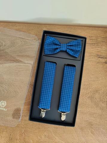 *NIEUW* Lerros Blauwe, chique set: bretels en vlinderstrik beschikbaar voor biedingen