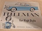 Jaren 50 Hillman folder óók Hillman cabriolet en stationcar, Ophalen of Verzenden, Overige merken