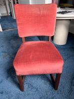 Vintage Rode Stoel Hout & Stof, Ophalen, Gebruikt, Eén, Rood