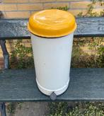 Vintage metalen prullenbak jaren 70, Gebruikt, Met pedaal, 50 tot 75 cm, Ophalen of Verzenden