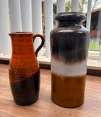 Vintage keramieke vazen, hoge is van Schreurig West Germany., Ophalen, Gebruikt, Overige kleuren, Aardewerk of Porselein